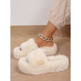 thumbnail image 1 of Women's Fashionable Plush Indoor Solid Color House Slippers, Keep Warm, 1 of 4
