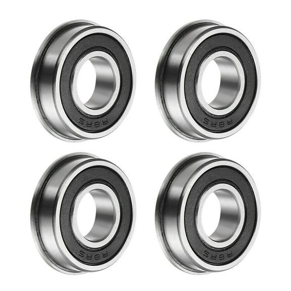 FR8-2RS Flanged Ball Bearing, 1/2" x 1 1/8" x 5/16 Chrome Steel Double Sealed ABEC1 Flange Bearings,4 Pack