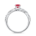 thumbnail image 3 of Rosec Jewels Created Ruby Vintage Inspired Ring with Diamond for Women (AAAA Grade), 18K White Gold, US 3.50, 3 of 9