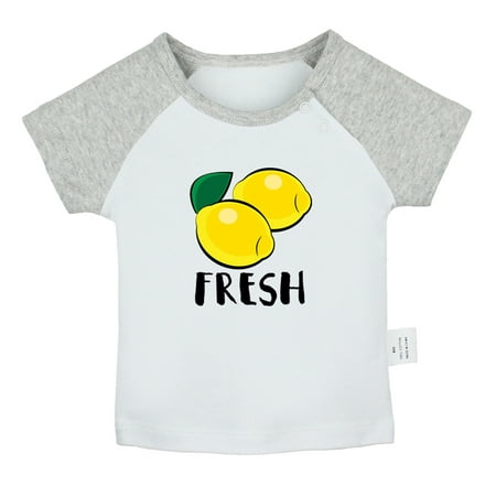 

iDzn Lemon Fresh Novelty T Shirt For Baby Newborn Babies T-shirts Infant Cute Fruits Tops 0-24M Kids Graphic Tees Clothing (Short Gray Raglan T-shirt 6-12 Months)