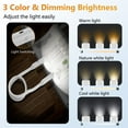 thumbnail image 3 of Rechargeable Anion LED Neck Light, 3-Color & Stepless Dimming Reading Lighting, Bendable Neck Light, Perfect Book Light for Reading in Bed, Knitting, Camping, Repairing, Book Lovers Gifts，White, 3 of 8