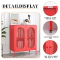 thumbnail image 6 of 2 Door Accent Cabinet,Metal Storage Cabinet with Adjustable Shelf,Buffet Sideboard for Bed Room,Living Room,Entryway,Hallway,Home,Hotel,Office,Garage,Kitchen,1 Removable Shelf., 6 of 7