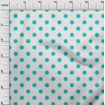 thumbnail image 2 of oneOone Cotton Jersey Turquoise Blue Fabric Polka Dots Dots Sewing Fabric By The Yard Printed Diy Clothing Sewing Supplies 58 Inch Wide, 2 of 4