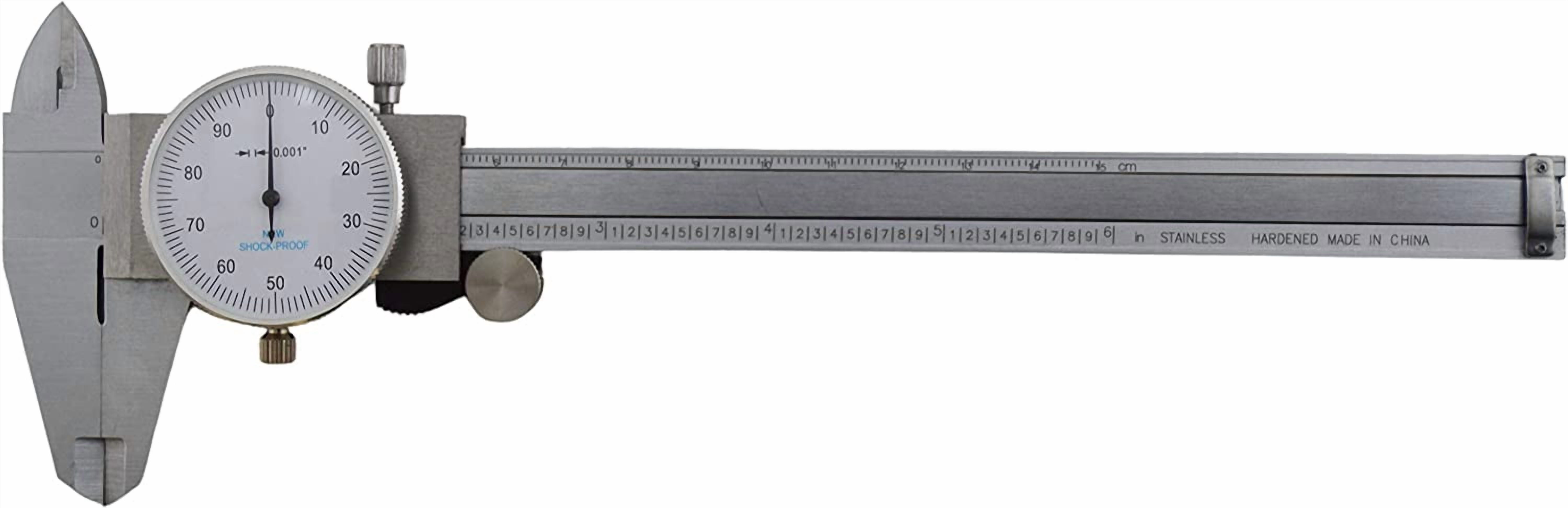 Utility Dial Caliper - 6 Inch with 0.001" Precision, Stainless Steel, Shockproof by Science Purchase
