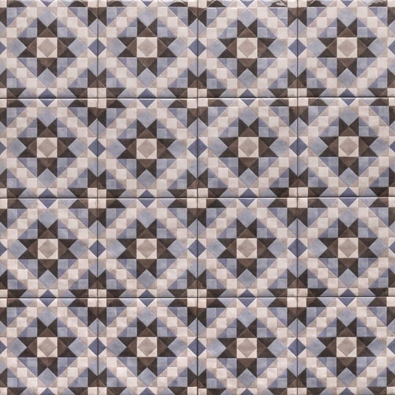 The Tile Life Merida Flor 6" x 6" Azul Glossy Porcelain Floor and Wall Tile, Case of 22