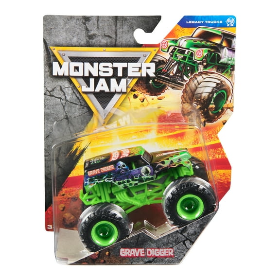 Monster Jam, Official Grave Digger Monster Truck, Die-Cast Vehicle, 1:64 Scale, Kids Toys for Boys Ages 3 and up