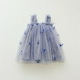 thumbnail image 4 of GYRATEDREAM Toddler Kids Girl Layered Tulle Mesh Dress Sleeveless Butterfly Tutu Dress Birthday Wedding Party Dresses for 18-24M Blue, 4 of 9
