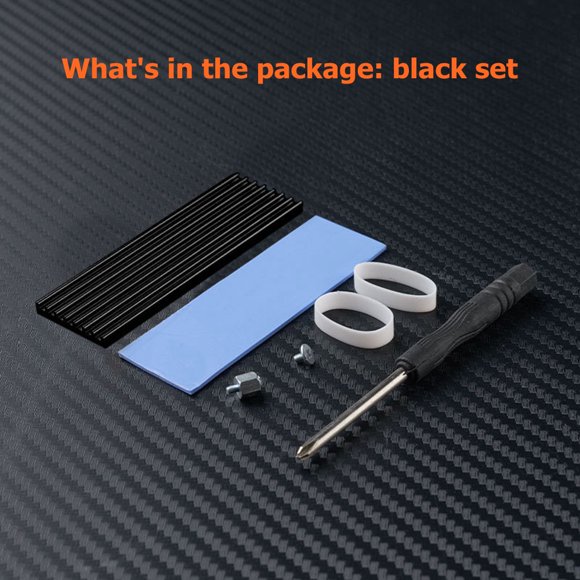 M.2 2280 SSD Heatsink for PC Desktops Computer Metal Solid State Drive Cooler Support for PS5 / PS5 Slim PC Setup Accessories Black