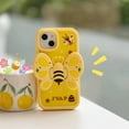 thumbnail image 3 of Yellow Bee Phone Case Compatible with iPhone 12 Pro, Cute 3D Korea Dopamine Cartoon Bee Case with Bee Wings Folding Stand Shockproof Silicone Soft Case-02, 3 of 12