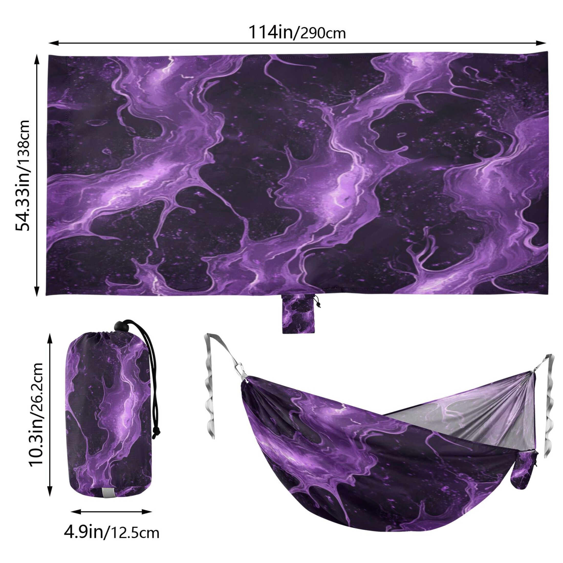 Hammock Camping Hammock Nylon Portable Hammock Travel Camping Hammock Purple River Pattern
