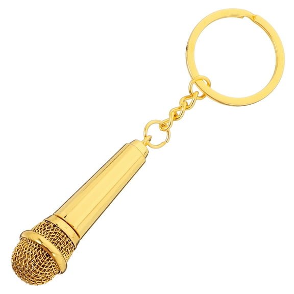 Mini Microphone Microphone Keychain Miss 12.00X3.20X1.80CM Golden