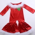 thumbnail image 4 of Baby Bodysuit Extender Kids Girls Toddler Christmas Long Sleeve Love Romper Flared Jumpsuit Red, 5-6 Years, 4 of 6