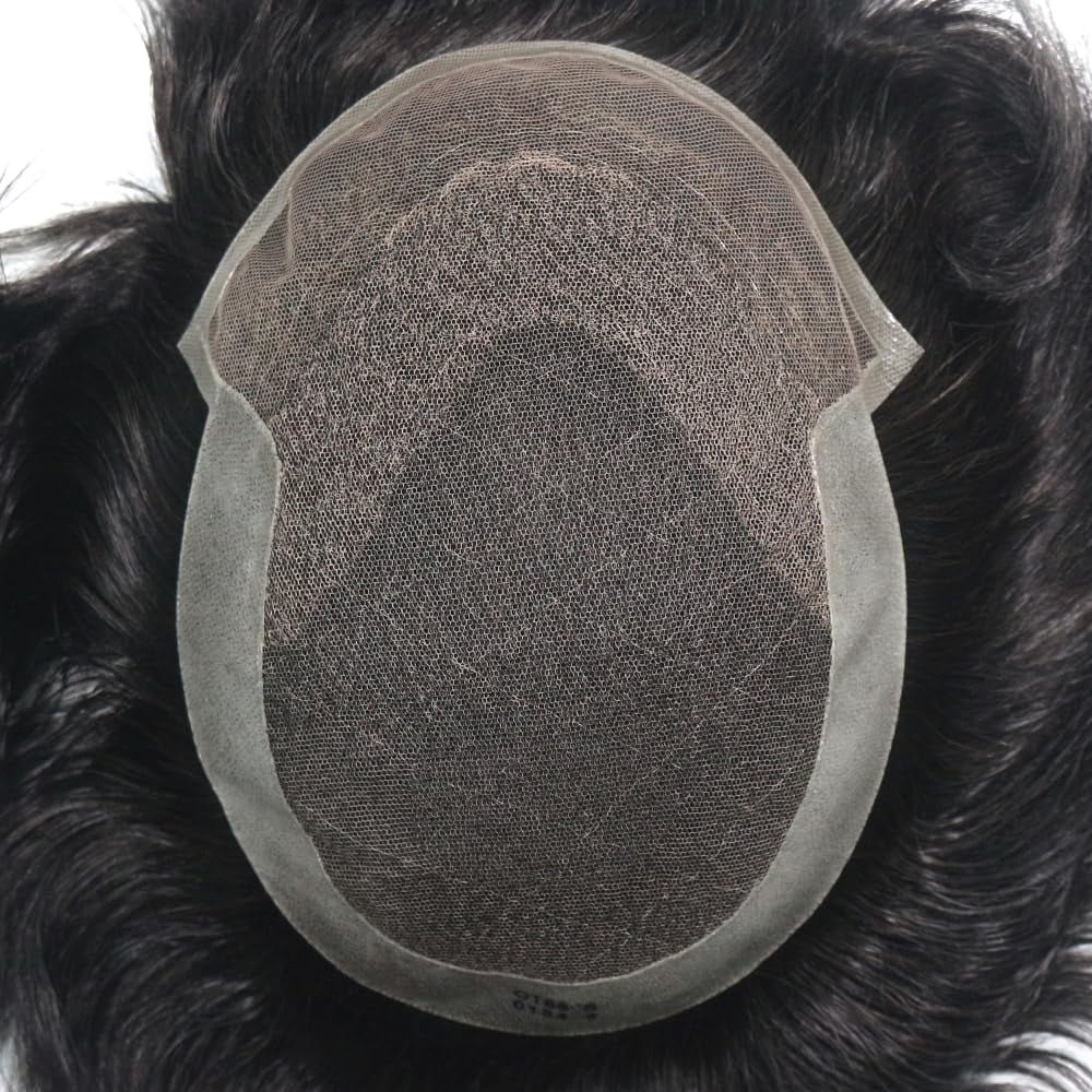 French Lace Men Toupee Hair Replacement 100% Human Hair System for Men Natural Looking Wig Hairpiece for Men