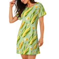 thumbnail image 2 of Disketp Fresh Sweet Corn para Camisón Corto de Manga Corta para Mujeres, Camisón Cómodo con Escote Redondo, Bonito y Confortable, 2 of 6