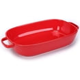 thumbnail image 1 of 6 Quart Large Rectangular Baking Dish, 16x11 Inches Ceramic Baking Pan Casserole Dish for Cooking,Kitchen and Daily Use, Safe for Oven Microwave Refrigerator Disinfection Cabinet and Dishwasher,Red, 1 of 7
