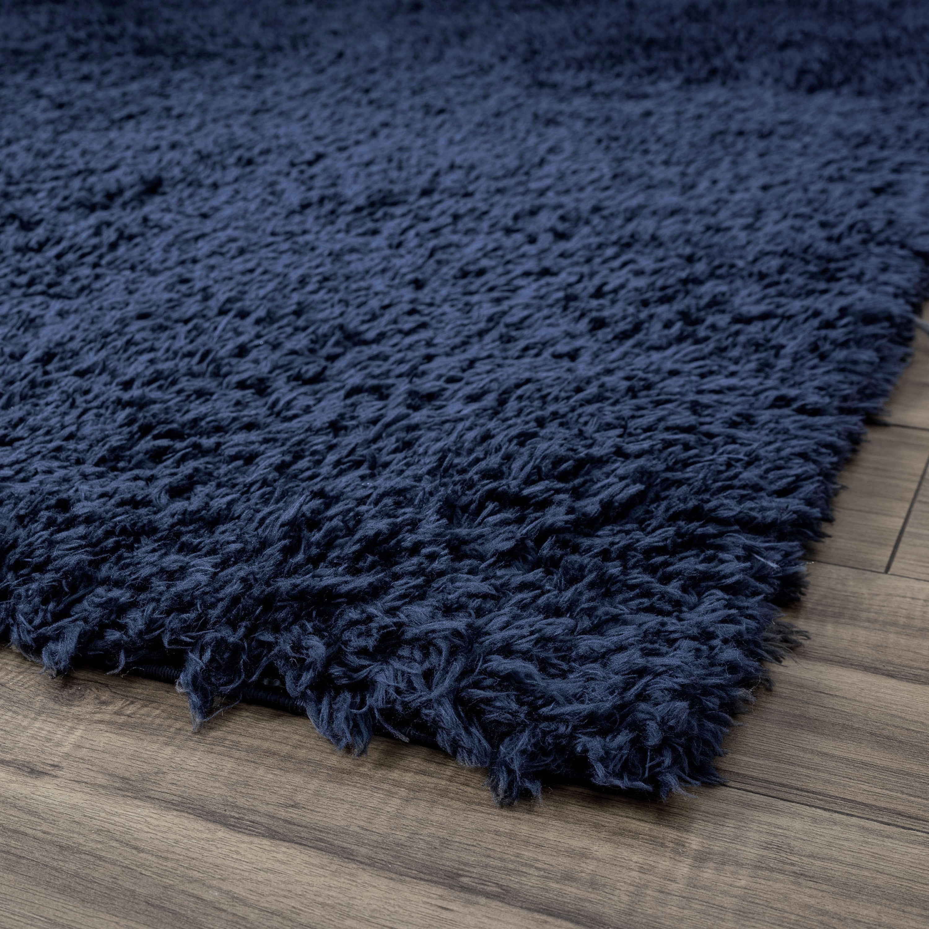 Bliss Rug Solid Plush Indoor Shag Rug for Living Room, Bedroom, Kids Room |Navy, 5' x 8' (5'3''x7'3'')