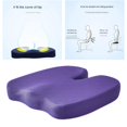 thumbnail image 3 of Cojín de asiento-cojín de espuma de memoria para asiento, oficina, silla de escritorio de ordenador, coche, viaje-para ciática, coxis alivio del dolor - Púrpura Baoblaze cojín de asiento de espuma viscoelástica, 3 of 8