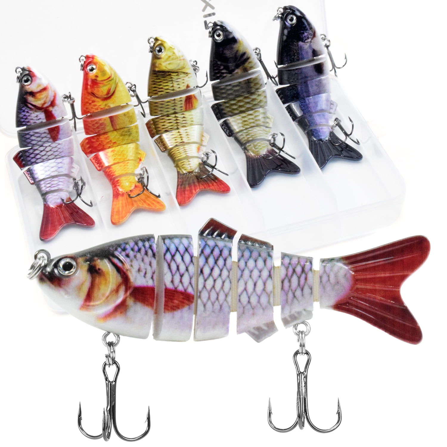 Fishing Lures Bass Lures Pack of 6 Fishing Lures Baits Tackle Hooks for Saltwater Freshwater Trout Bass Salmon Fishing