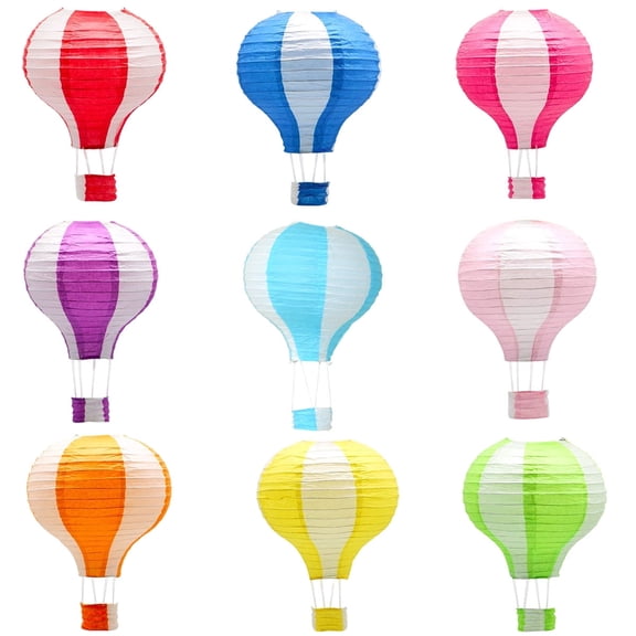 Hanging Hot Air Balloon Paper Lanterns Set 12 inch Hot Air Balloon Classroom Decor Paper Lantern for Birthday Wedding Baby Shower Christmas Party Festival 9Pcs