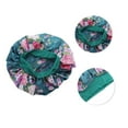 thumbnail image 2 of Unique Bargains 1 Pc High Elasticity Print Shower Cap for Bathroom Blackish Green Satin Fabric Stretch Fabric, 2 of 6