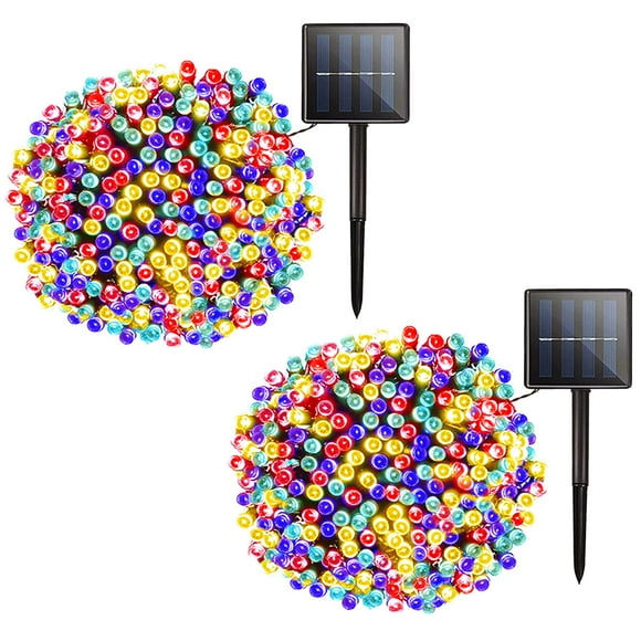 Guirnalda de luces solares navideñas KerKoor, 2 x 22 m, 200 LED, multicolor