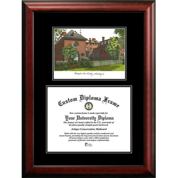 Campus Images VA991D-1310 10 x 13 in. College of William & Mary Diplomate Diploma Satin Mahogany Frame