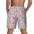 thumbnail image 4 of Uemuo Colorful Cow Skin Pattern Mens Swim Trunks Quick Dry Board Shorts with Mesh Lining, Stretch Beach Shorts Quick Dry No-Chafing Board Shorts-X-Large, 4 of 9