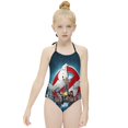 thumbnail image 3 of Stay-Puft Ghostbusters Children's One-piece Swimwear Halterneck Swimsuit Summer Beach Girl's Bathing Suits Breathable Beachwear, 3 of 7