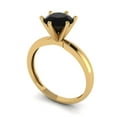 thumbnail image 2 of Clara Pucci 14K Yellow Gold Solid Gold Onyx Solitaire Anniversary Ring for Women - 1.5 cttw Round Cut, 2 of 8