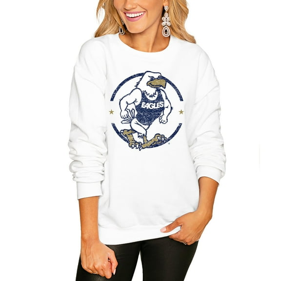 Women's Gameday Couture White Georgia Southern Eagles End Zone Oversized Sweatshirt