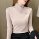 thumbnail image 1 of Camisa térmica de cuello alto medio cepillada de doble cara para mujer, camiseta ajustada gruesa que combina con todo, camiseta de fondo para mujer, 1 of 5