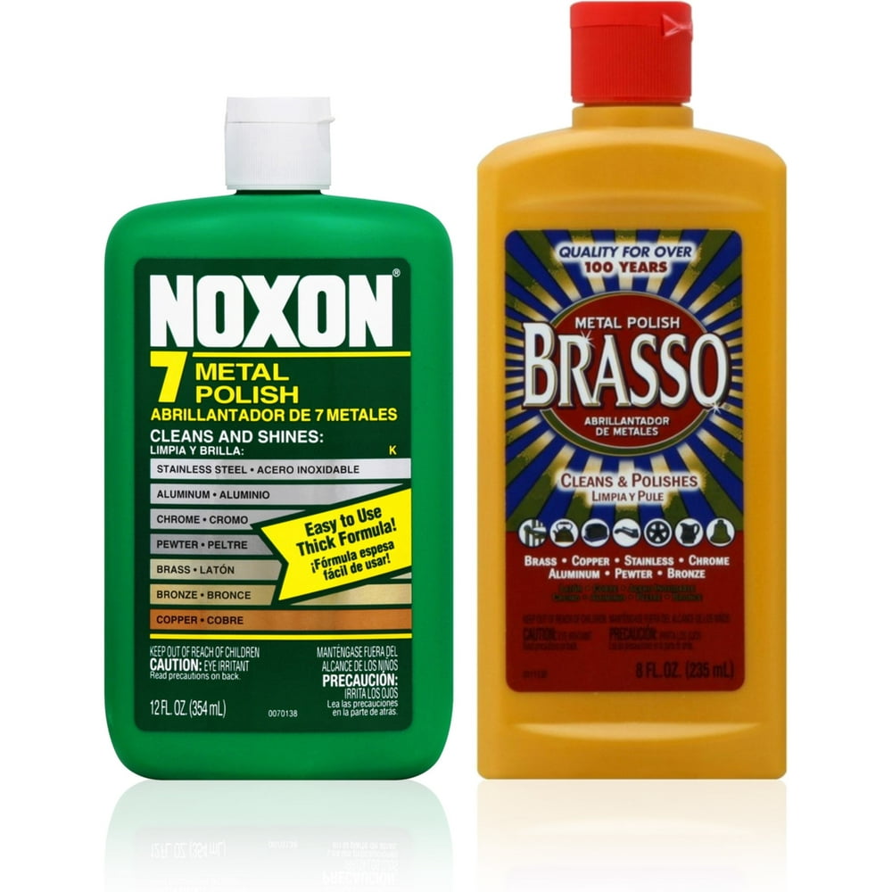 6 Pack Brass Cleaner Bundle Brasso Metal Polish (8oz) and Noxon 7