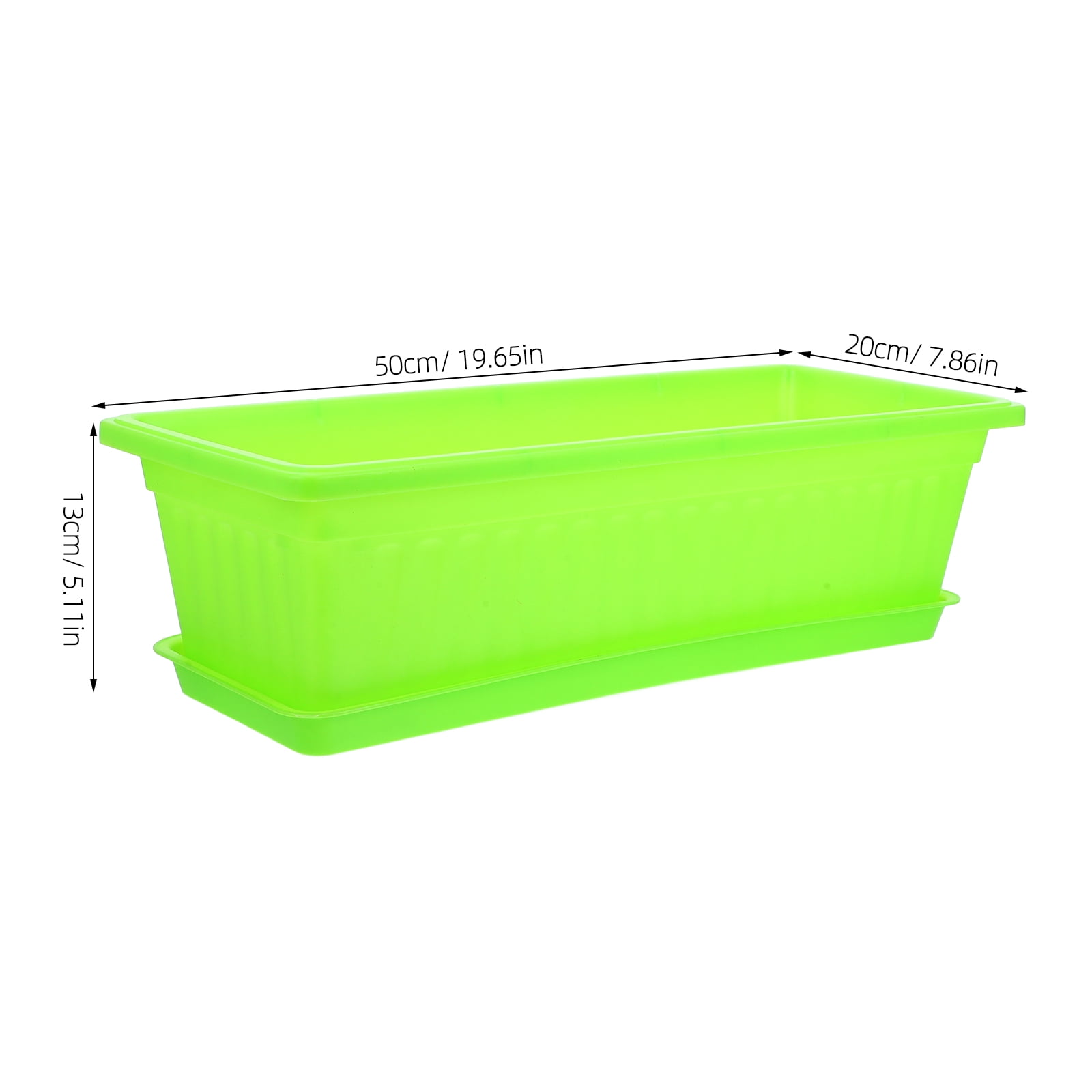 BESTYASH 2Sets Green Plastic Flower Planters with Saucer Durable Breathable Pots for Indoor Gardening