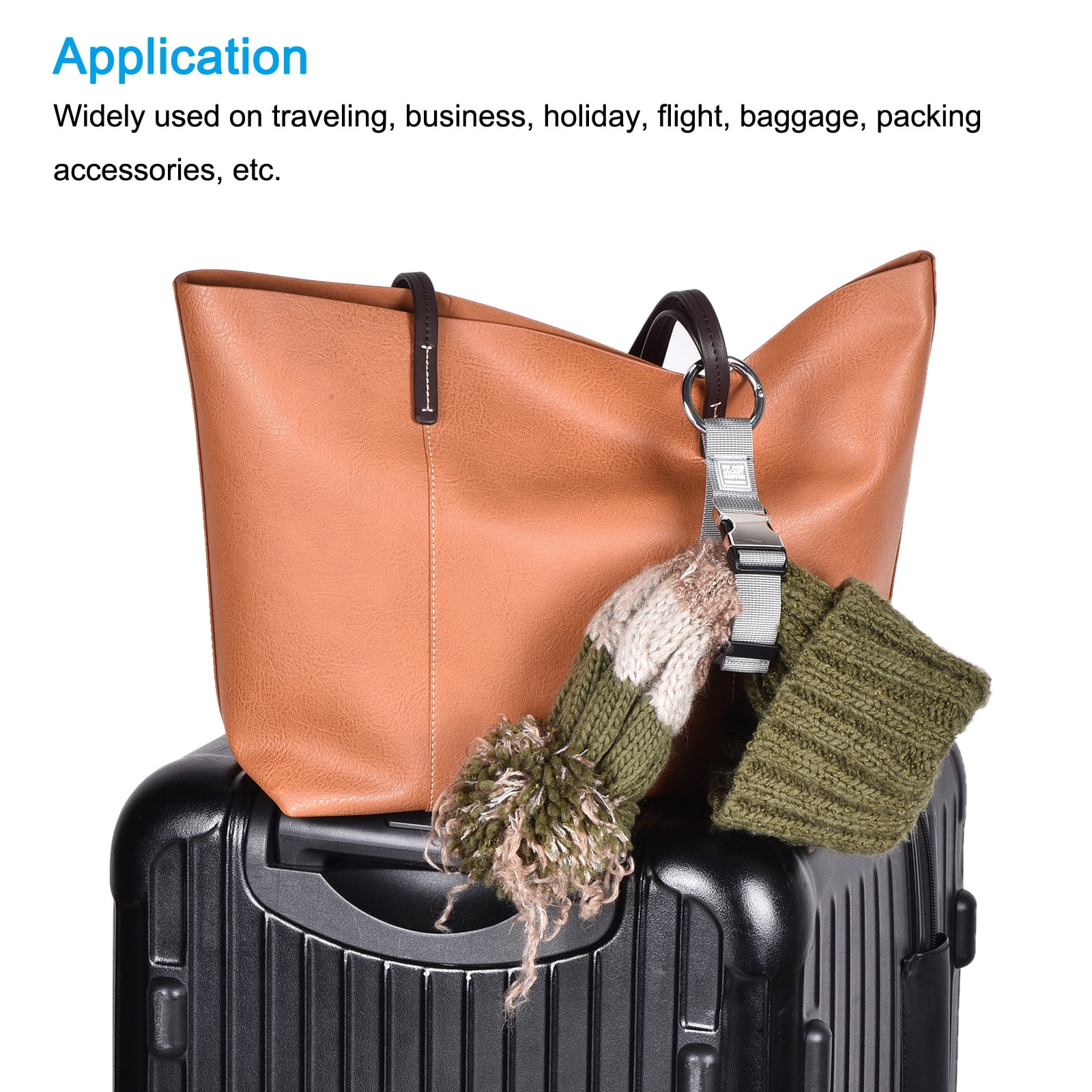 Unique Bargains Luggage Straps Jacket Holder Suitcase Belt Carry Clip Gray