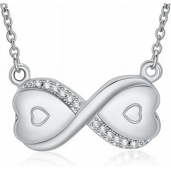 Infinity Urn Necklace for Women Double Heart Cremation Necklaces Jewelry Hold Two Ashes - Infinity Memorial Keepsakes Pendant Jewelry Gifts for Loved Ones