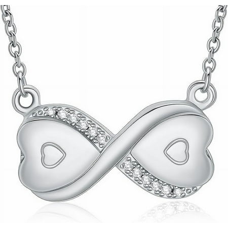 Infinity Urn Necklace for Women Double Heart Cremation Necklaces Jewelry Hold Two Ashes - Infinity Memorial Keepsakes Pendant Jewelry Gifts for Loved Ones