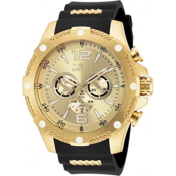 Invicta 19660 I-Force 50 mm Montre Chronographe pour Homme en Polyuréthane Noir et Ton Or