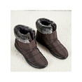 thumbnail image 5 of Gomelly Ladies Warm Booties Slip On Winter Boot Plush Lined Snow Boots Casual Ankle Bootie Walking Outdoor Brown 6, 5 of 9