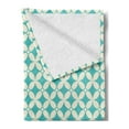 thumbnail image 2 of Turquoise Soft Flannel Fleece Blanket, Vintage Geometric Pattern with Diamonds and Circles Abstract Symmetric Forms, Cozy Plush for Indoor and Outdoor Use, 50" x 60", Turquoise Cream, by Ambesonne, 2 of 5