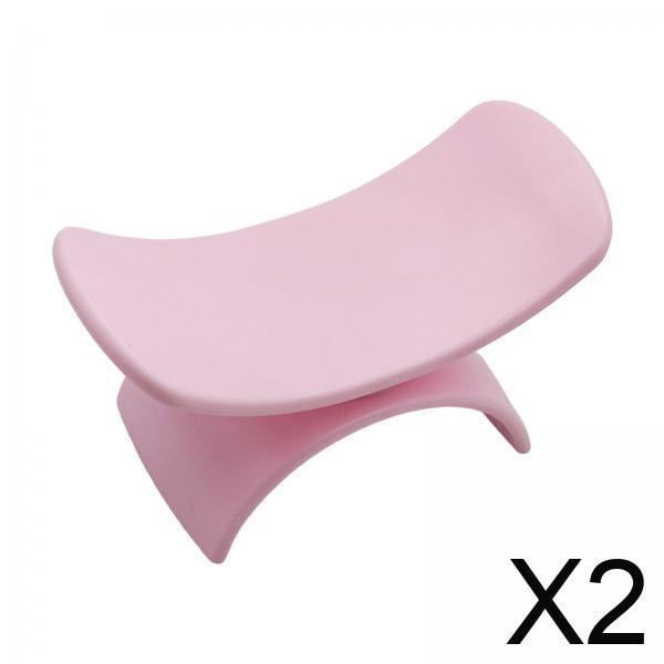 2xNail Reposabrazos Almohada En Forma De U Portátil Antideslizante Para Uñas Acrílicas Manicura Rosa