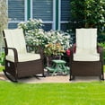 thumbnail image 3 of Gymax Patio Wicker Rocking Chair Porch Garden Lawn Deck Auto Adjustable Reclining, 3 of 10