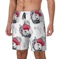 thumbnail image 2 of Uemuo Cute Poodle Dog Pattern Mens Swim Trunks Quick Dry Board Shorts with Mesh Lining, Stretch Beach Shorts Quick Dry No-Chafing Board Shorts-, 2 of 9