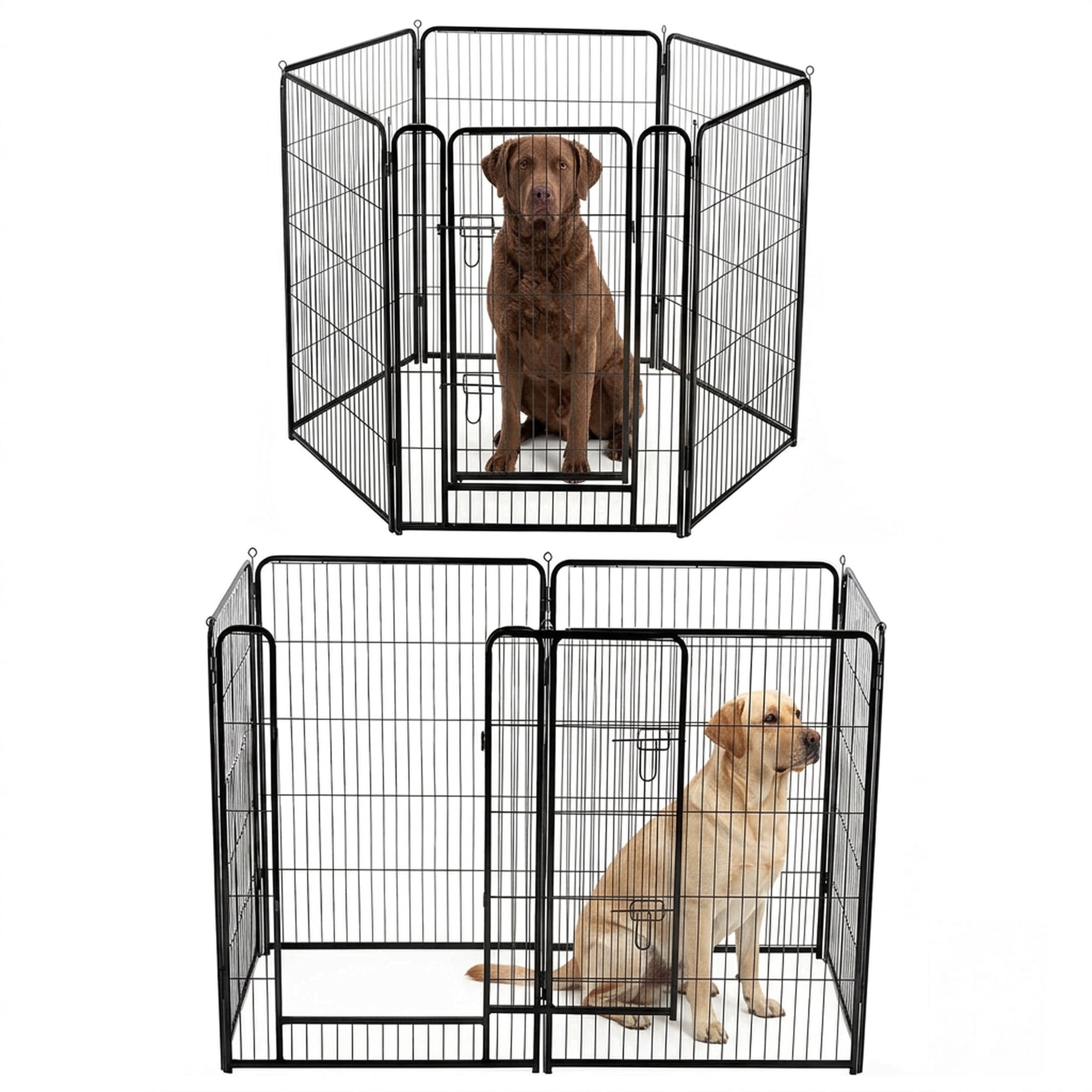 CONCETTA 40 Inch Dog Playpen 6 Panel Foldable Metal Pet Exercise Pen with Secure Locking Door Portable Space-Saving Indoor & Outdoor Puppy Enclosure for Small Animals