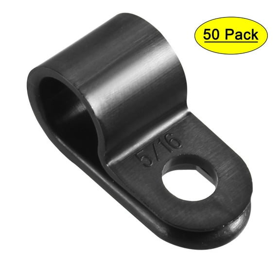 50Pcs Nylon R-type Cable Clamp Organizer Cord Clips for Wire Management 7.9mm