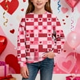 thumbnail image 2 of Atogsazn Toddler Girls Valentine's Day Sweatshirt Kids Fleece Long Sleeve Pullover Sweatshirts Outfit Clothing Hot Pink 1-2 Years Fashion, 2 of 8