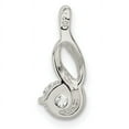 thumbnail image 4 of Sterling Silver CZ Pendant Charm Chain Slide, 4 of 4