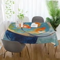 thumbnail image 3 of Yayeee Tablecloths 54" x 54" Rectangle Wrinkle Resistant Party Table Cover, Art Goldfish, 3 of 8