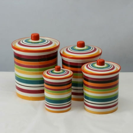 - Omniware Rio Striped Canister - Set of 4
