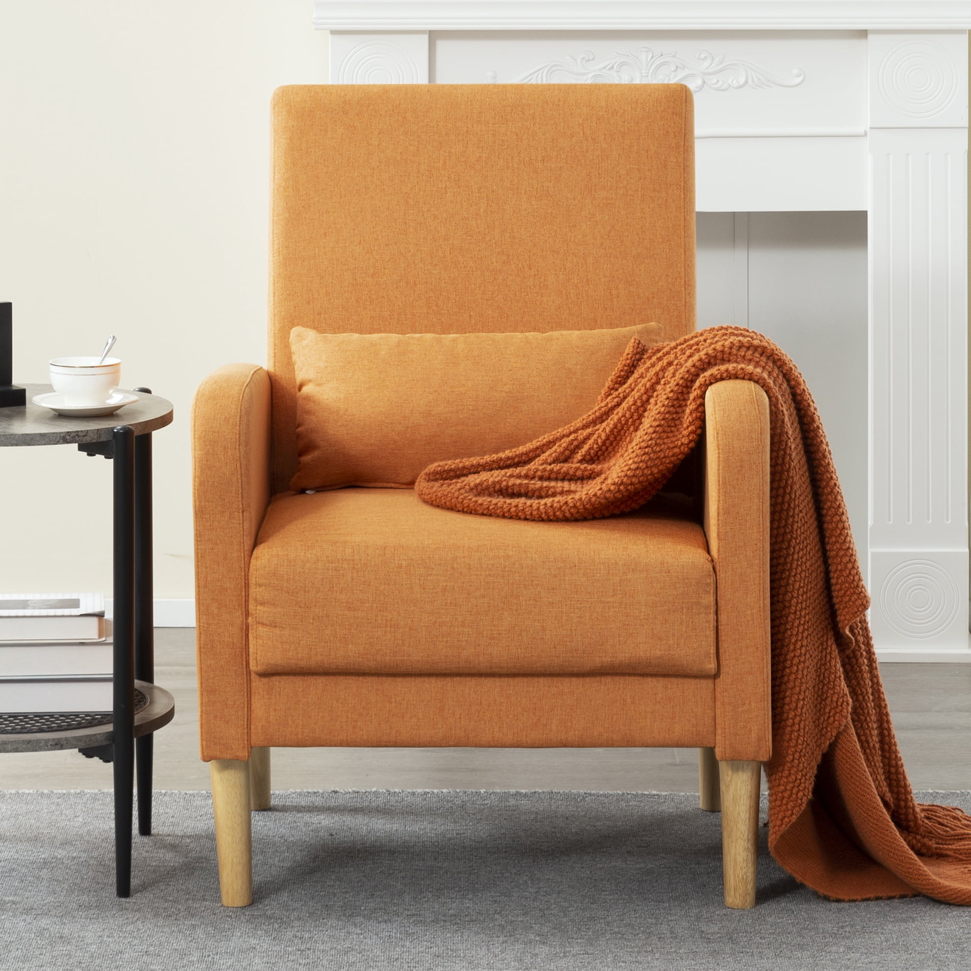 BSHTI 26.5” Modern design Style Accent Chair. Easy to Assemble Accent Chair with Storage Side Pocket and Solid Wood Frame for Livingroom