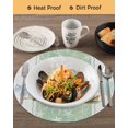 thumbnail image 3 of 15 Inch Round Placemats Set of 4, Blue Coastal Starfish Non Slip Heat Insulation PP Table Mats, Grey Sage Green Nautical Coral Summer Washable Place Mats for Kitchen Dining Party Table Decor, 3 of 7